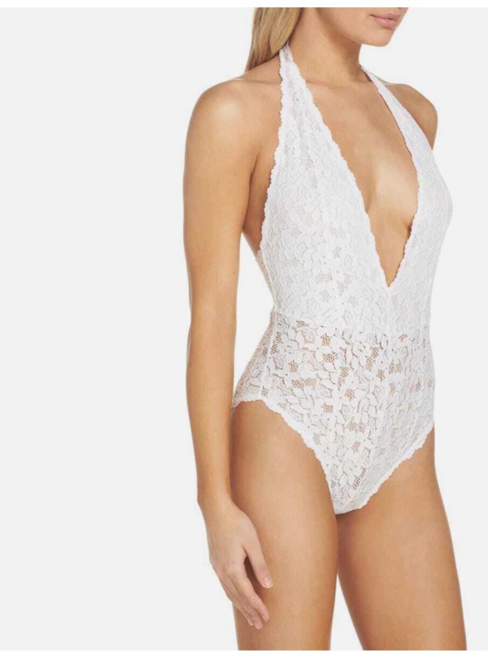 Free People Intimately White Avery Lace Bodysuit Women's